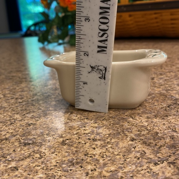 Longaberger Mini Pottery Sweetener Sugar Packet Holder Ivory and Green Vintage - Picture 9 of 17